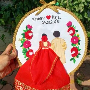 Personalized Wedding Embroidery Hoop – Custom Hand-Stitched Keepsake