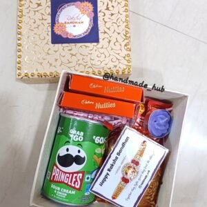 Rakhi Hamper for Brother with Pringles, Chocolates, Dry Fruits & Designer Rakhi