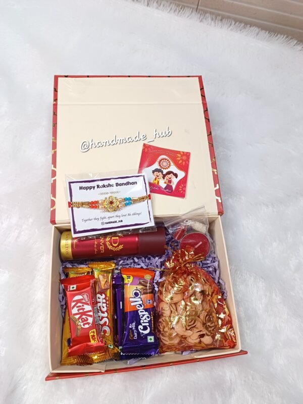 Rakhi Gift Hamper for Brother with Perfume, Chocolates, Dry Fruits, Rakhi & Candle