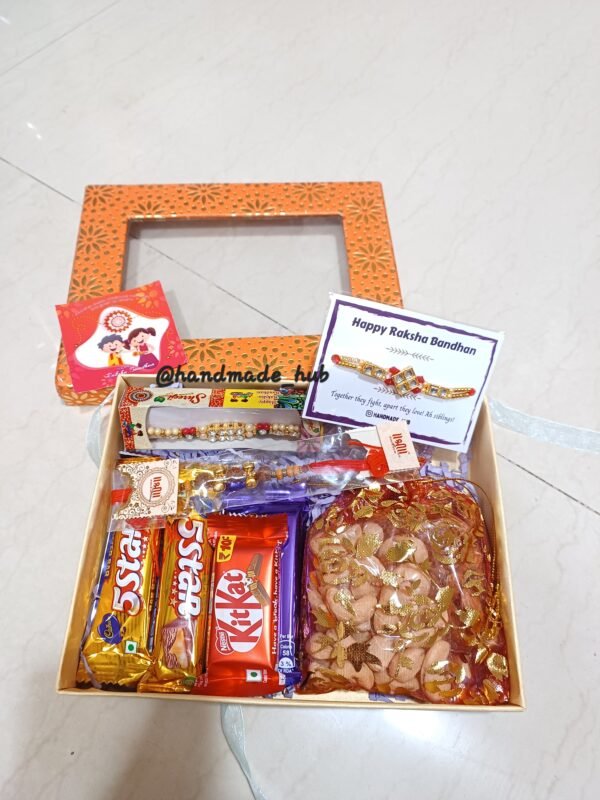 Rakhi Hamper for Two Brothers with Chocolates, Dry Fruits & 2 Designer Rakhis